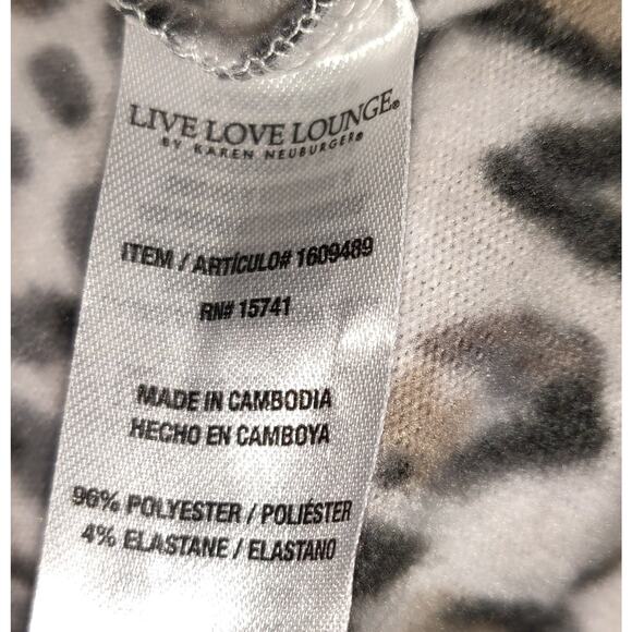 Karen Neuburger Leopard Print Tank Sz L Live Love Lounge Soft Racer Back Large - Picture 10 of 11